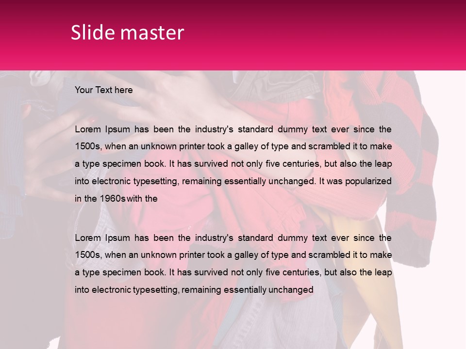 A Woman Is Holding A Pile Of Clothes PowerPoint Template