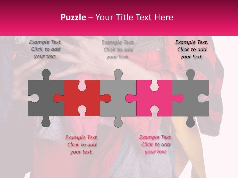 A Woman Is Holding A Pile Of Clothes PowerPoint Template