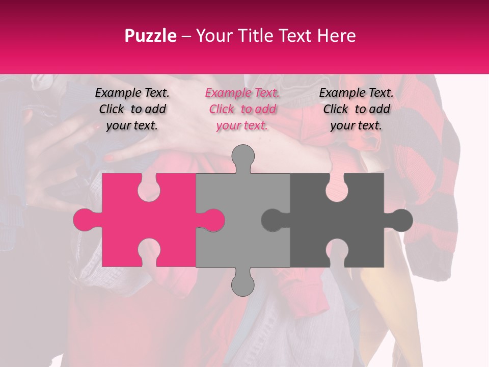 A Woman Is Holding A Pile Of Clothes PowerPoint Template