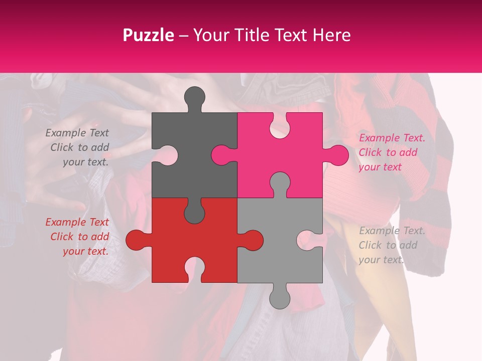 A Woman Is Holding A Pile Of Clothes PowerPoint Template