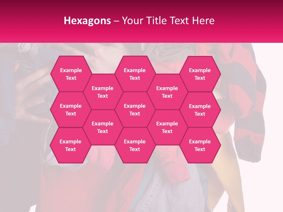 A Woman Is Holding A Pile Of Clothes PowerPoint Template