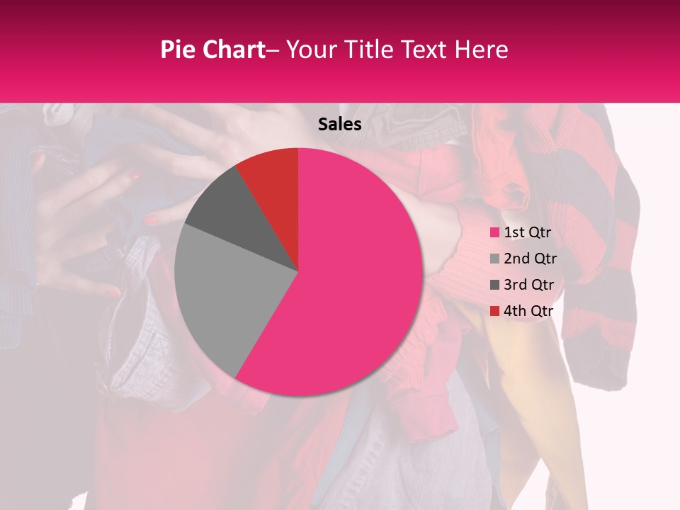 A Woman Is Holding A Pile Of Clothes PowerPoint Template