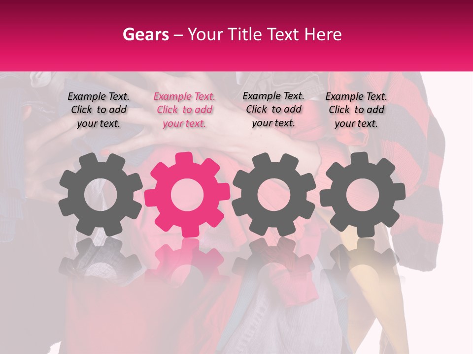 A Woman Is Holding A Pile Of Clothes PowerPoint Template