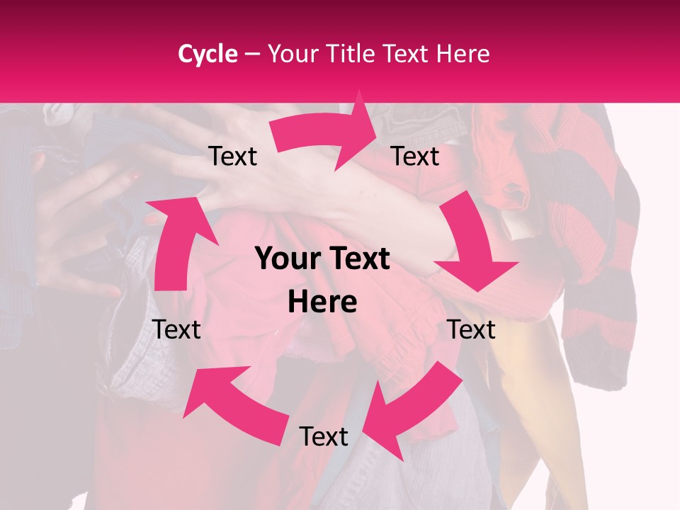 A Woman Is Holding A Pile Of Clothes PowerPoint Template