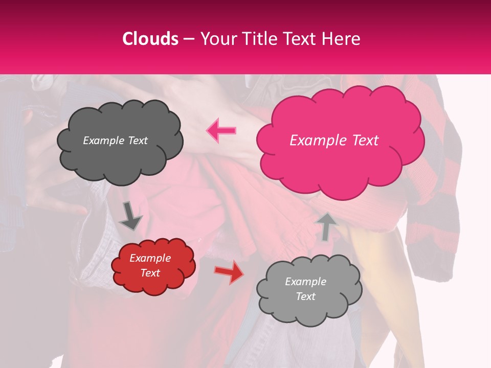A Woman Is Holding A Pile Of Clothes PowerPoint Template