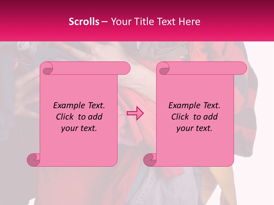 A Woman Is Holding A Pile Of Clothes PowerPoint Template