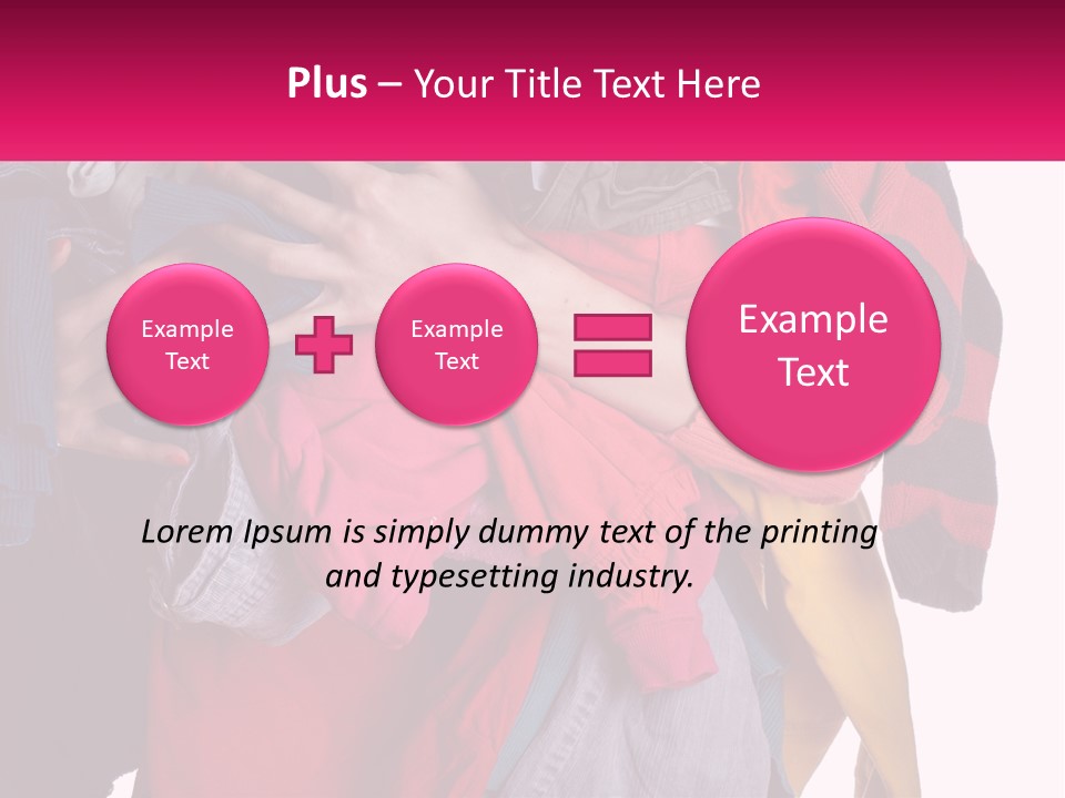 A Woman Is Holding A Pile Of Clothes PowerPoint Template