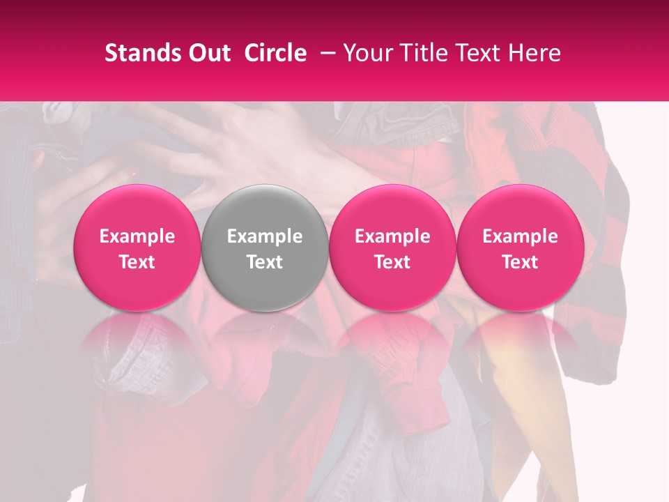 A Woman Is Holding A Pile Of Clothes PowerPoint Template