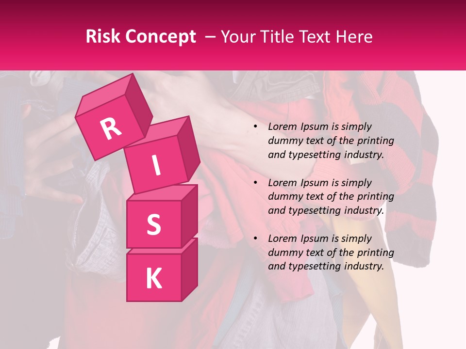 A Woman Is Holding A Pile Of Clothes PowerPoint Template