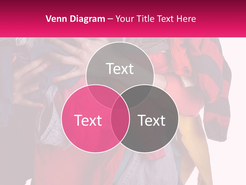 A Woman Is Holding A Pile Of Clothes PowerPoint Template