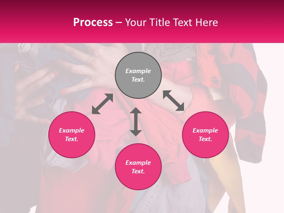 A Woman Is Holding A Pile Of Clothes PowerPoint Template