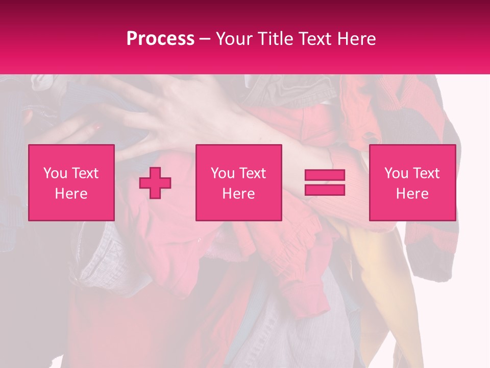 A Woman Is Holding A Pile Of Clothes PowerPoint Template