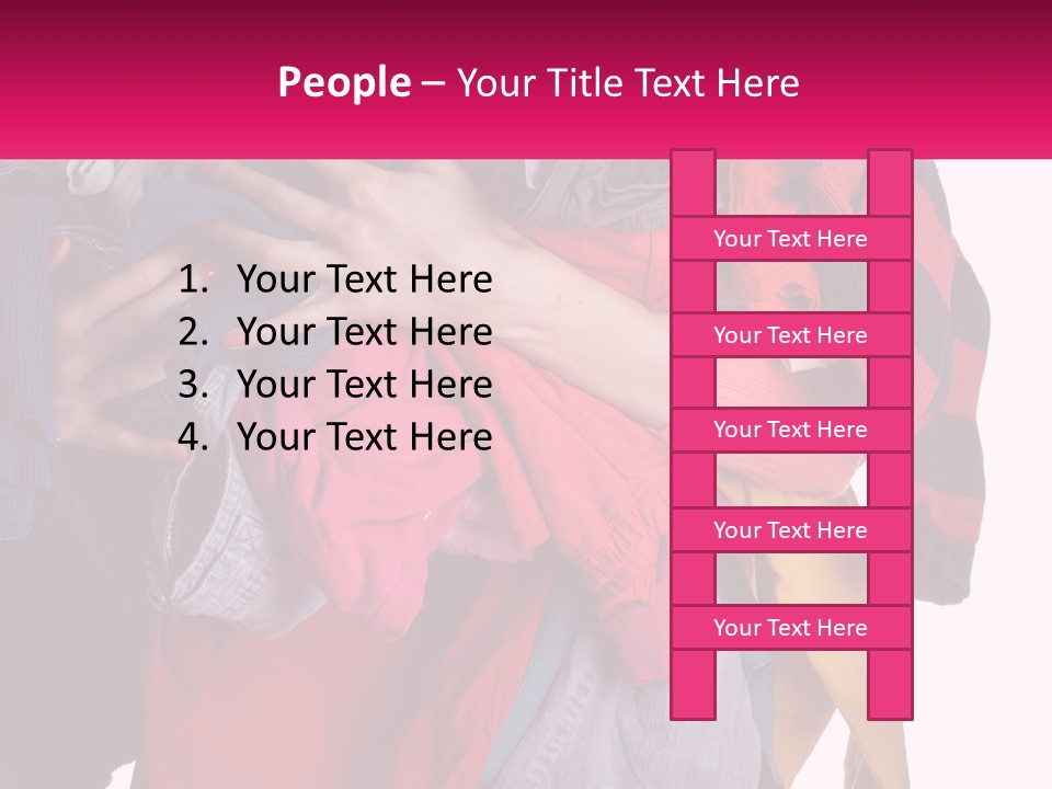 A Woman Is Holding A Pile Of Clothes PowerPoint Template