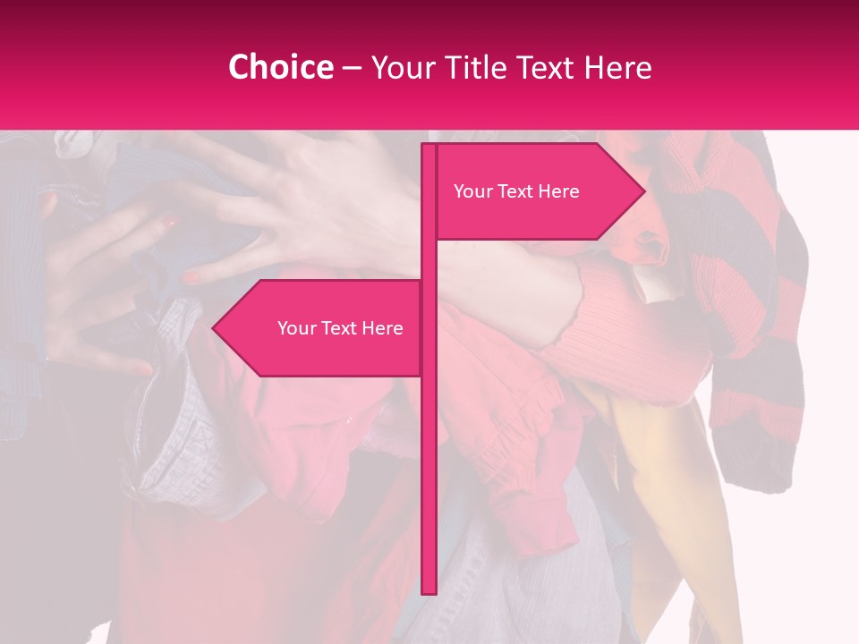 A Woman Is Holding A Pile Of Clothes PowerPoint Template