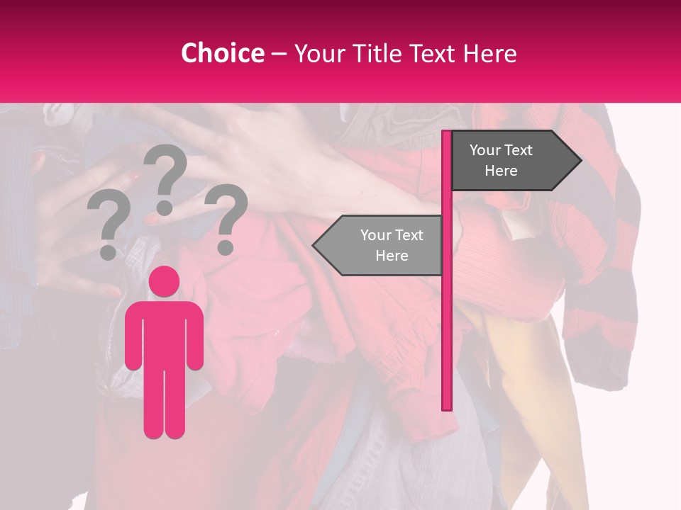 A Woman Is Holding A Pile Of Clothes PowerPoint Template