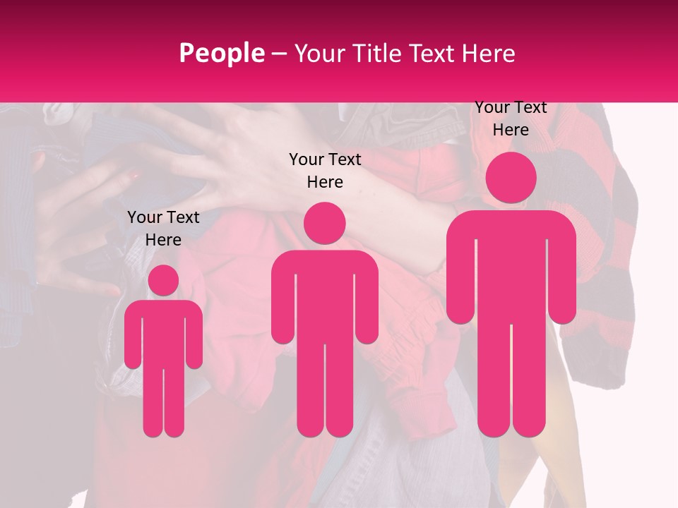 A Woman Is Holding A Pile Of Clothes PowerPoint Template