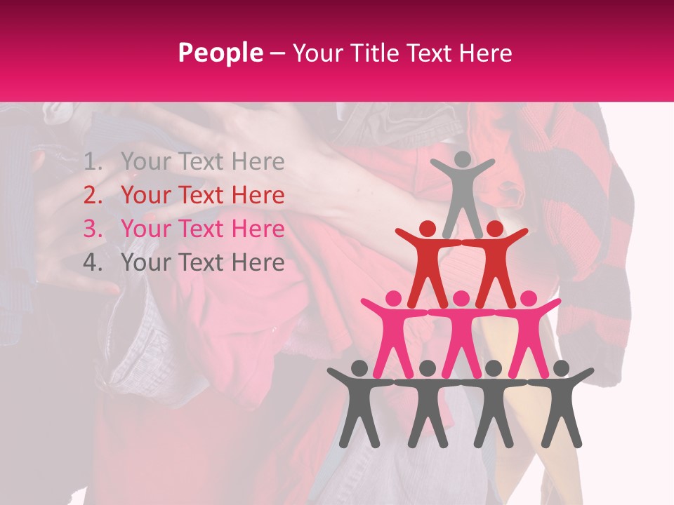 A Woman Is Holding A Pile Of Clothes PowerPoint Template