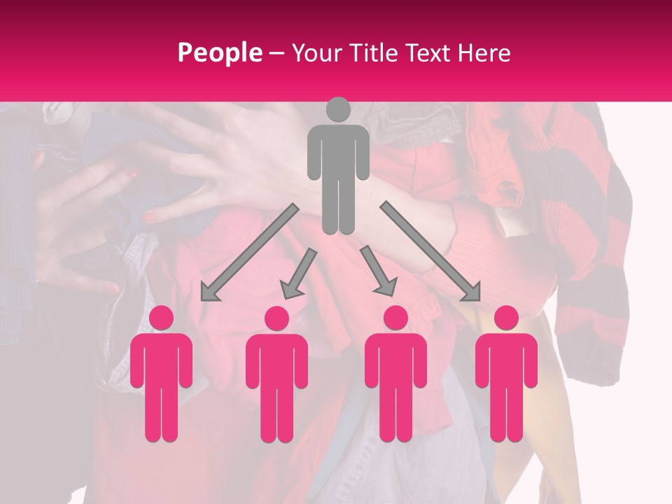 A Woman Is Holding A Pile Of Clothes PowerPoint Template