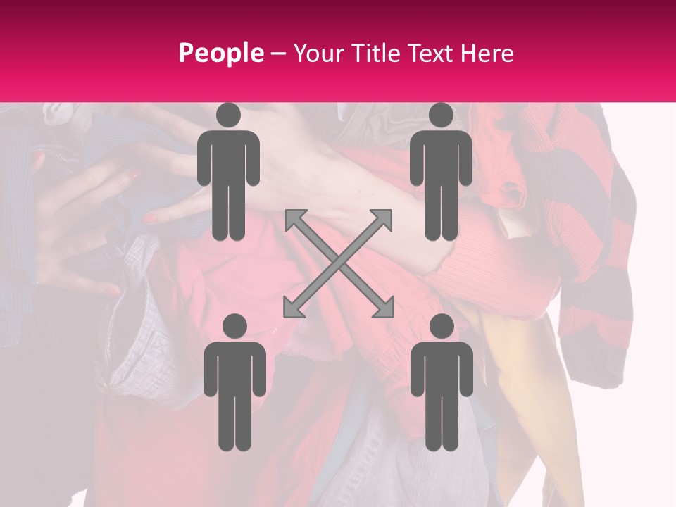 A Woman Is Holding A Pile Of Clothes PowerPoint Template