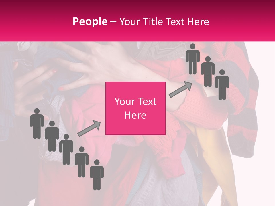 A Woman Is Holding A Pile Of Clothes PowerPoint Template
