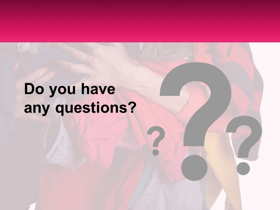 A Woman Is Holding A Pile Of Clothes PowerPoint Template