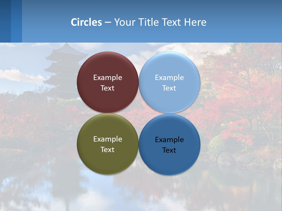 A Pagoda In The Middle Of A Pond Surrounded By Trees PowerPoint Template