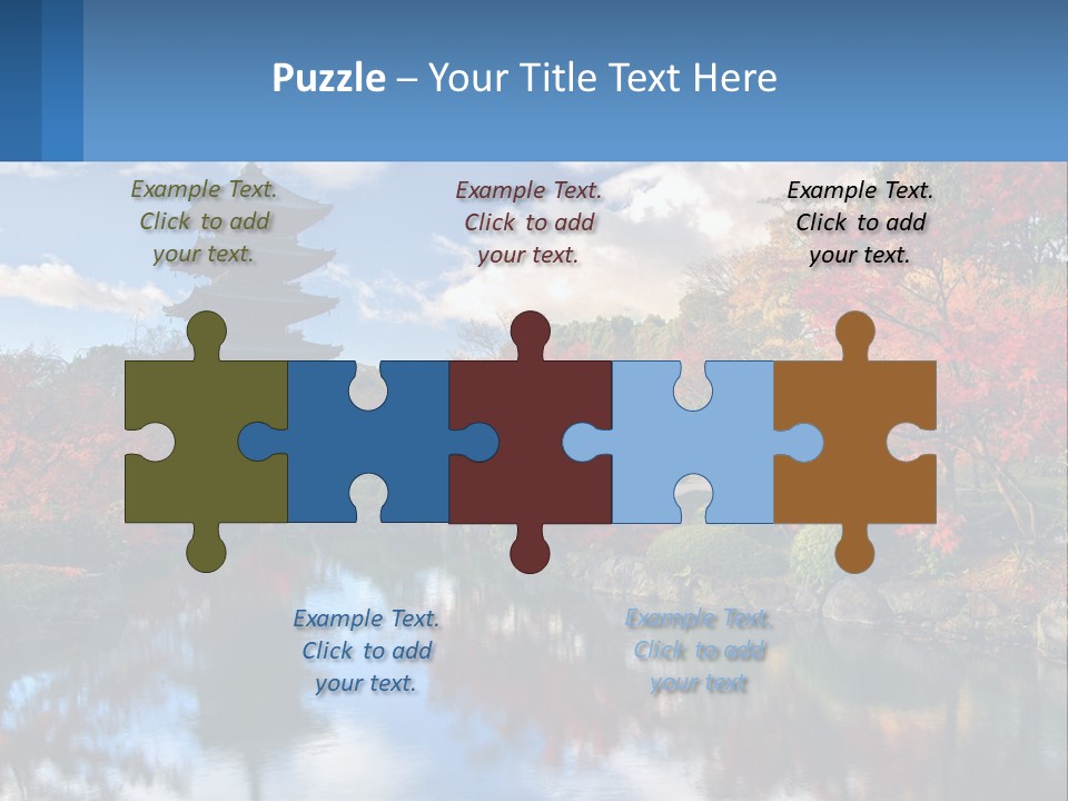 A Pagoda In The Middle Of A Pond Surrounded By Trees PowerPoint Template