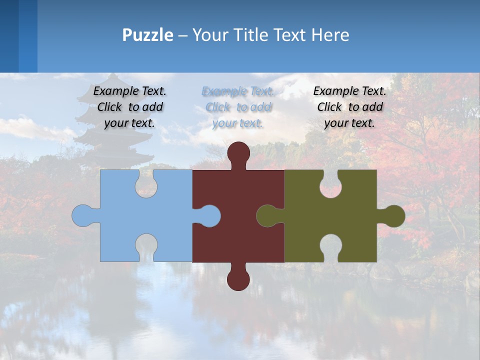 A Pagoda In The Middle Of A Pond Surrounded By Trees PowerPoint Template