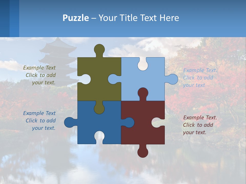 A Pagoda In The Middle Of A Pond Surrounded By Trees PowerPoint Template