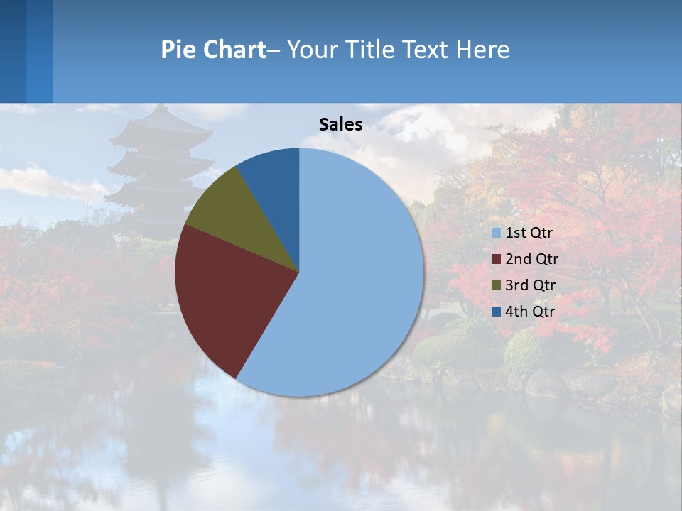 A Pagoda In The Middle Of A Pond Surrounded By Trees PowerPoint Template