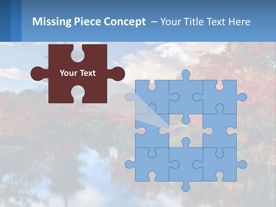 A Pagoda In The Middle Of A Pond Surrounded By Trees PowerPoint Template