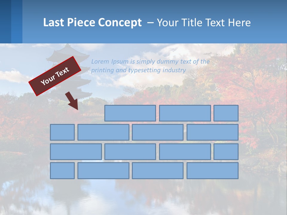 A Pagoda In The Middle Of A Pond Surrounded By Trees PowerPoint Template