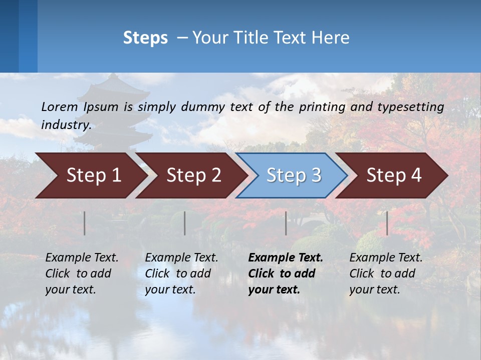 A Pagoda In The Middle Of A Pond Surrounded By Trees PowerPoint Template