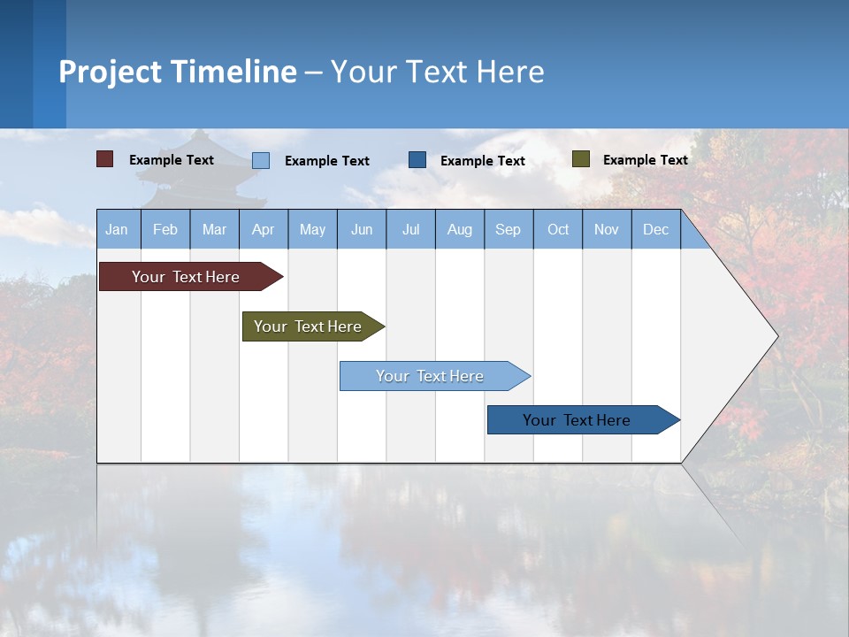 A Pagoda In The Middle Of A Pond Surrounded By Trees PowerPoint Template