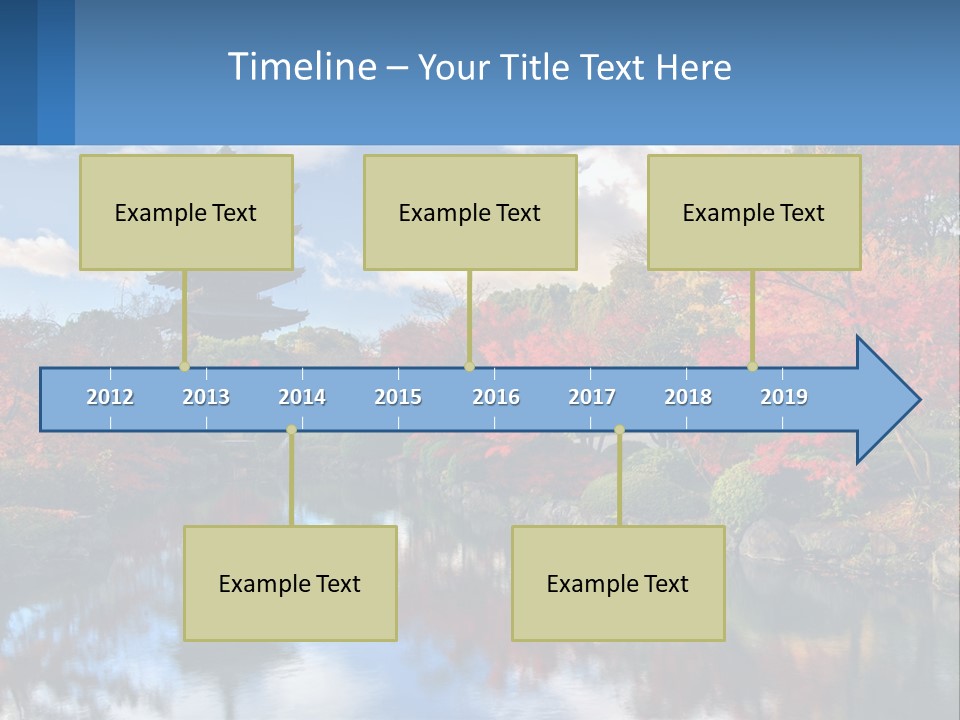 A Pagoda In The Middle Of A Pond Surrounded By Trees PowerPoint Template