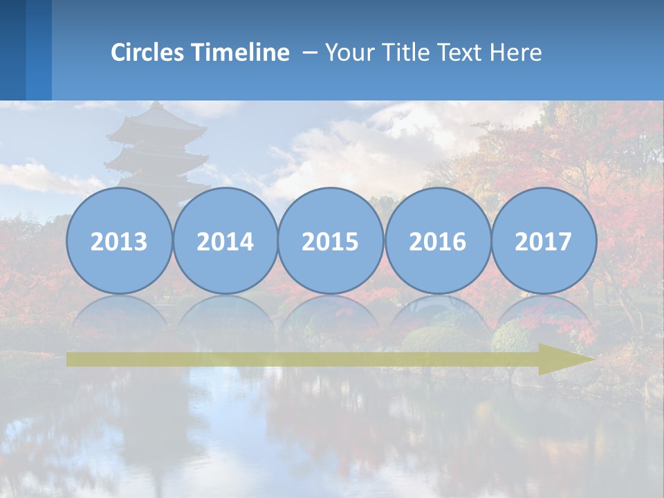 A Pagoda In The Middle Of A Pond Surrounded By Trees PowerPoint Template