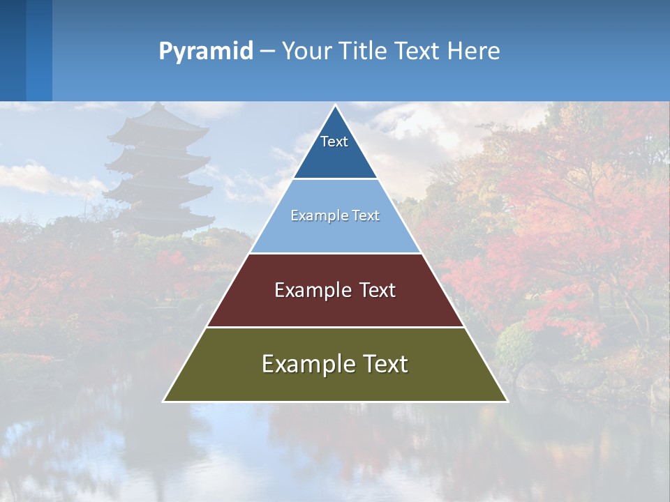 A Pagoda In The Middle Of A Pond Surrounded By Trees PowerPoint Template