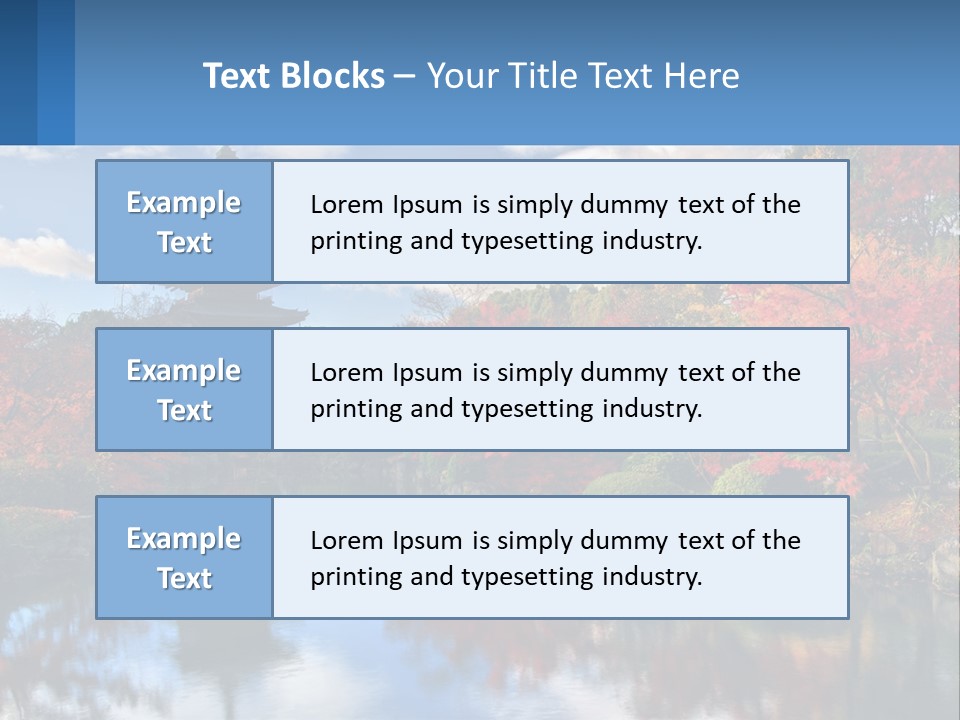 A Pagoda In The Middle Of A Pond Surrounded By Trees PowerPoint Template