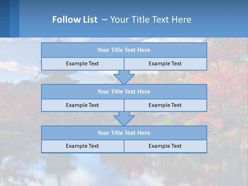 A Pagoda In The Middle Of A Pond Surrounded By Trees PowerPoint Template