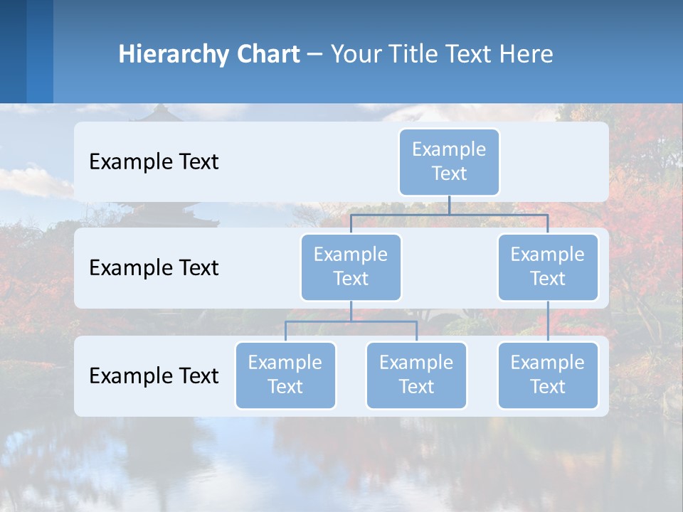 A Pagoda In The Middle Of A Pond Surrounded By Trees PowerPoint Template