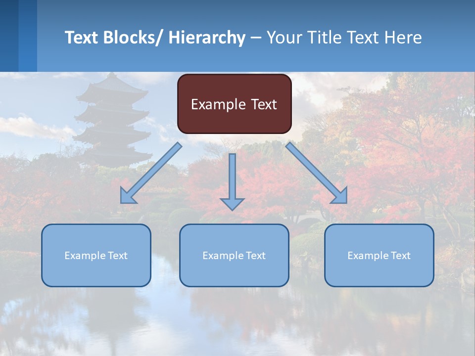 A Pagoda In The Middle Of A Pond Surrounded By Trees PowerPoint Template