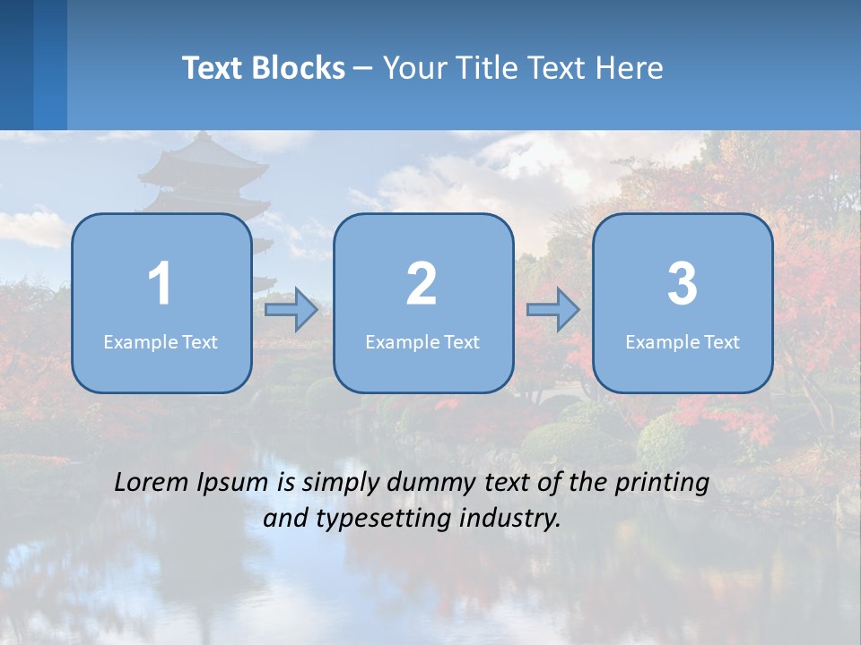 A Pagoda In The Middle Of A Pond Surrounded By Trees PowerPoint Template