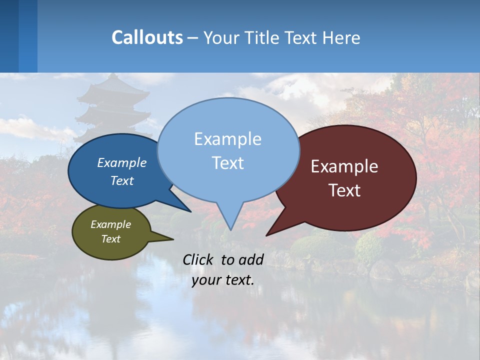 A Pagoda In The Middle Of A Pond Surrounded By Trees PowerPoint Template
