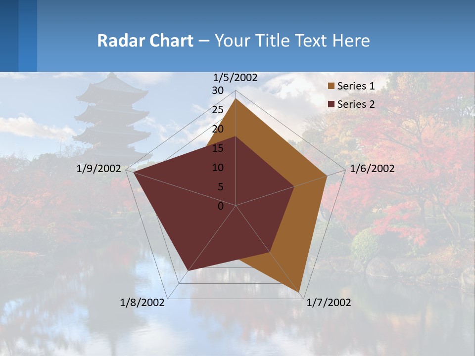 A Pagoda In The Middle Of A Pond Surrounded By Trees PowerPoint Template