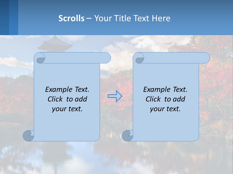 A Pagoda In The Middle Of A Pond Surrounded By Trees PowerPoint Template