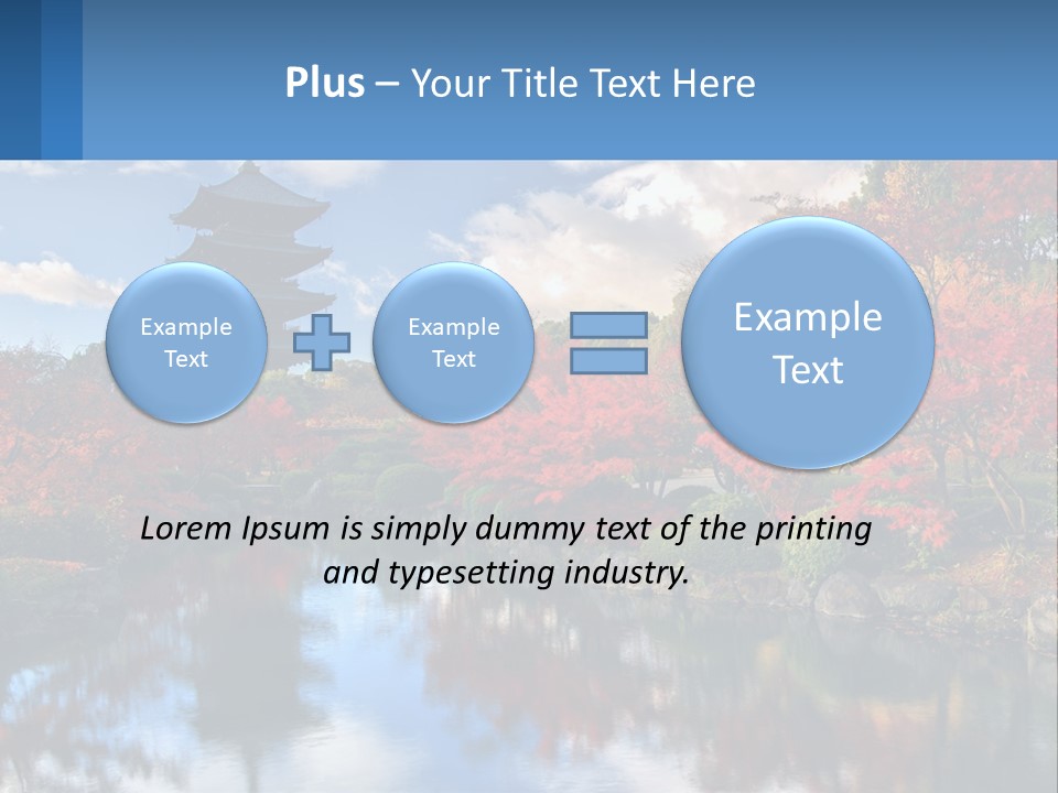 A Pagoda In The Middle Of A Pond Surrounded By Trees PowerPoint Template
