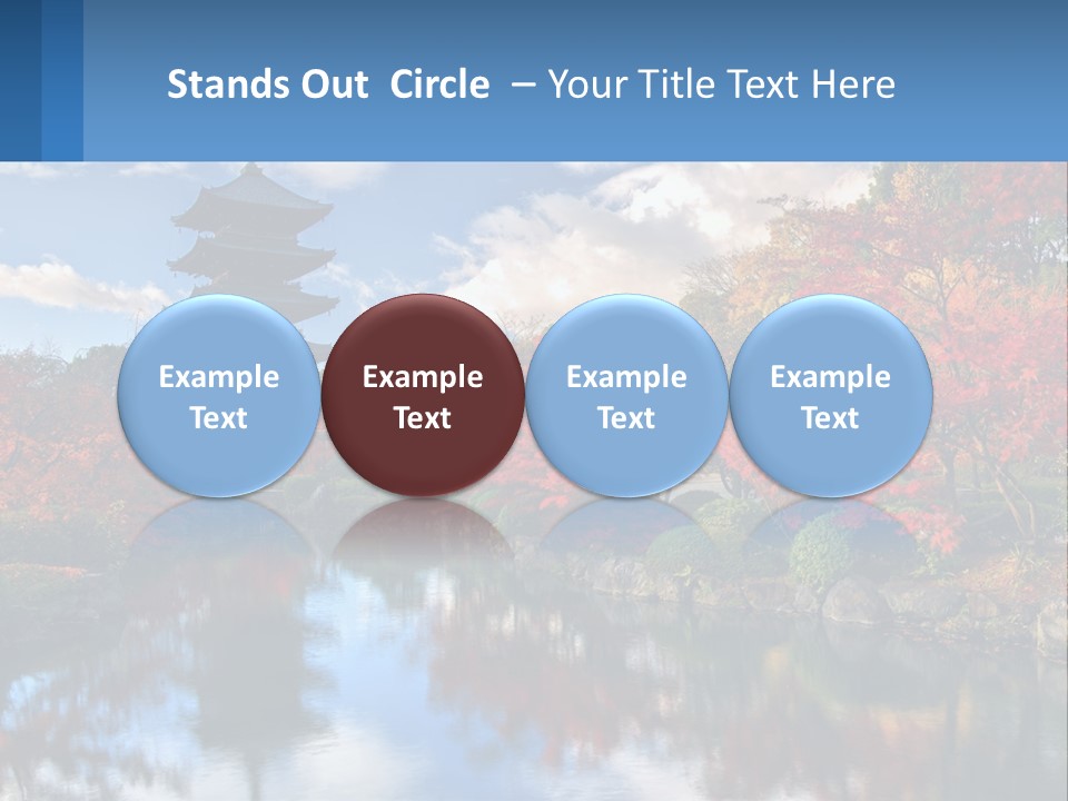 A Pagoda In The Middle Of A Pond Surrounded By Trees PowerPoint Template