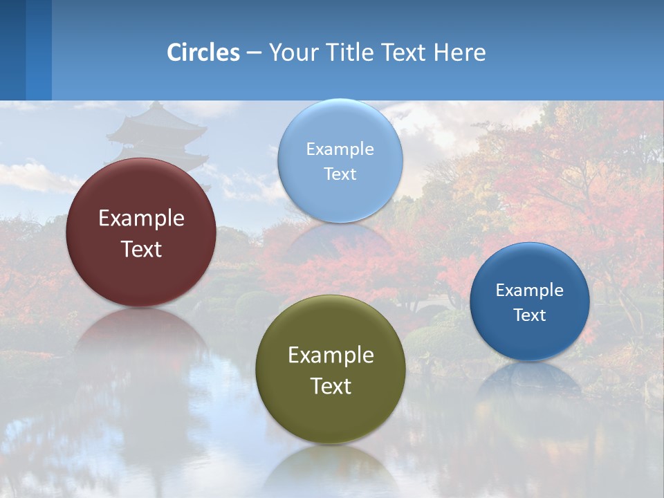 A Pagoda In The Middle Of A Pond Surrounded By Trees PowerPoint Template