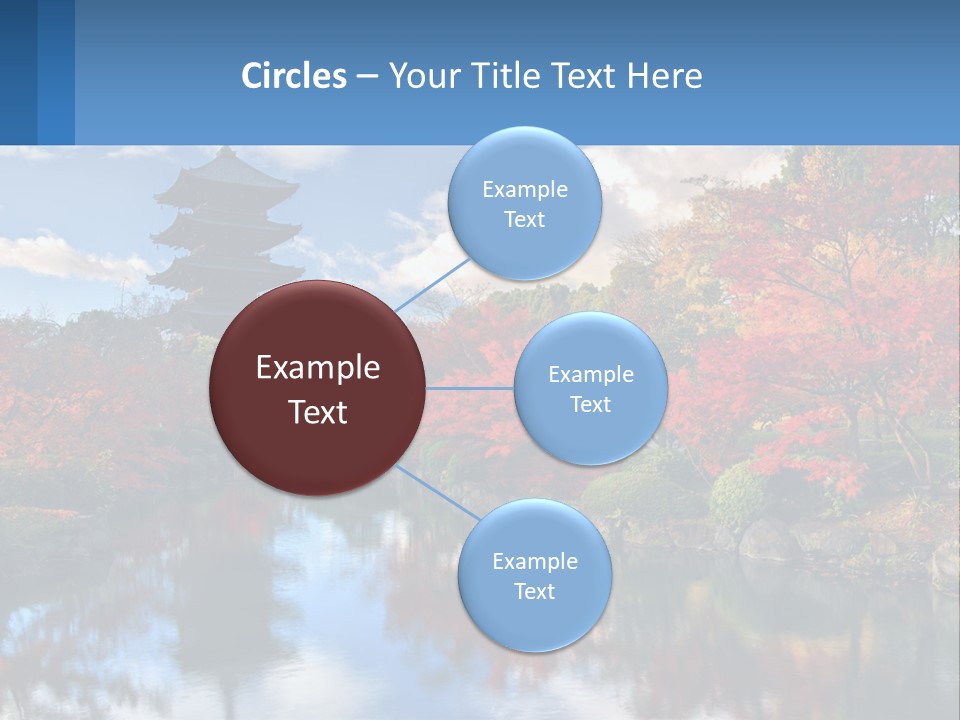 A Pagoda In The Middle Of A Pond Surrounded By Trees PowerPoint Template