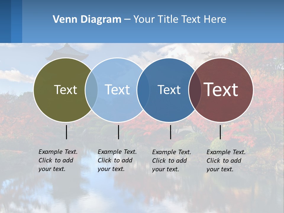 A Pagoda In The Middle Of A Pond Surrounded By Trees PowerPoint Template